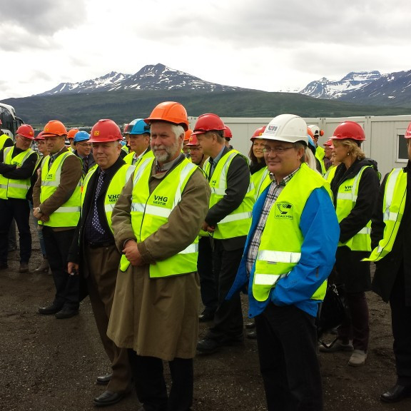 Gestir við fyrstu gangasprengingu 12.7.2013