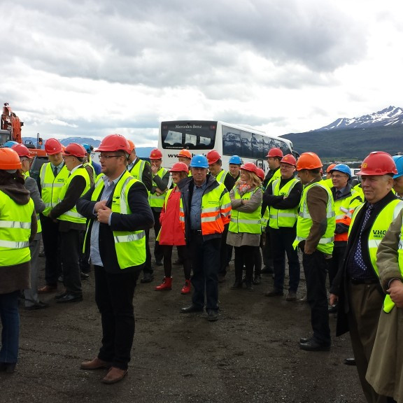 Gestir við fyrstu gangasprengingu 12.7.2013